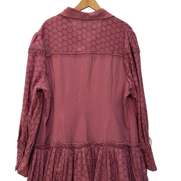 L'ATISTE LONG SLEEVE BUTTON UP COLLAR RUFFLE TIERED MINI DRESS SIZE 1X - Picture 7 of 13